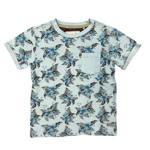 Boys Light Blue Floral Pocket Tee